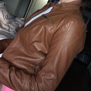 Brown leather jacket!